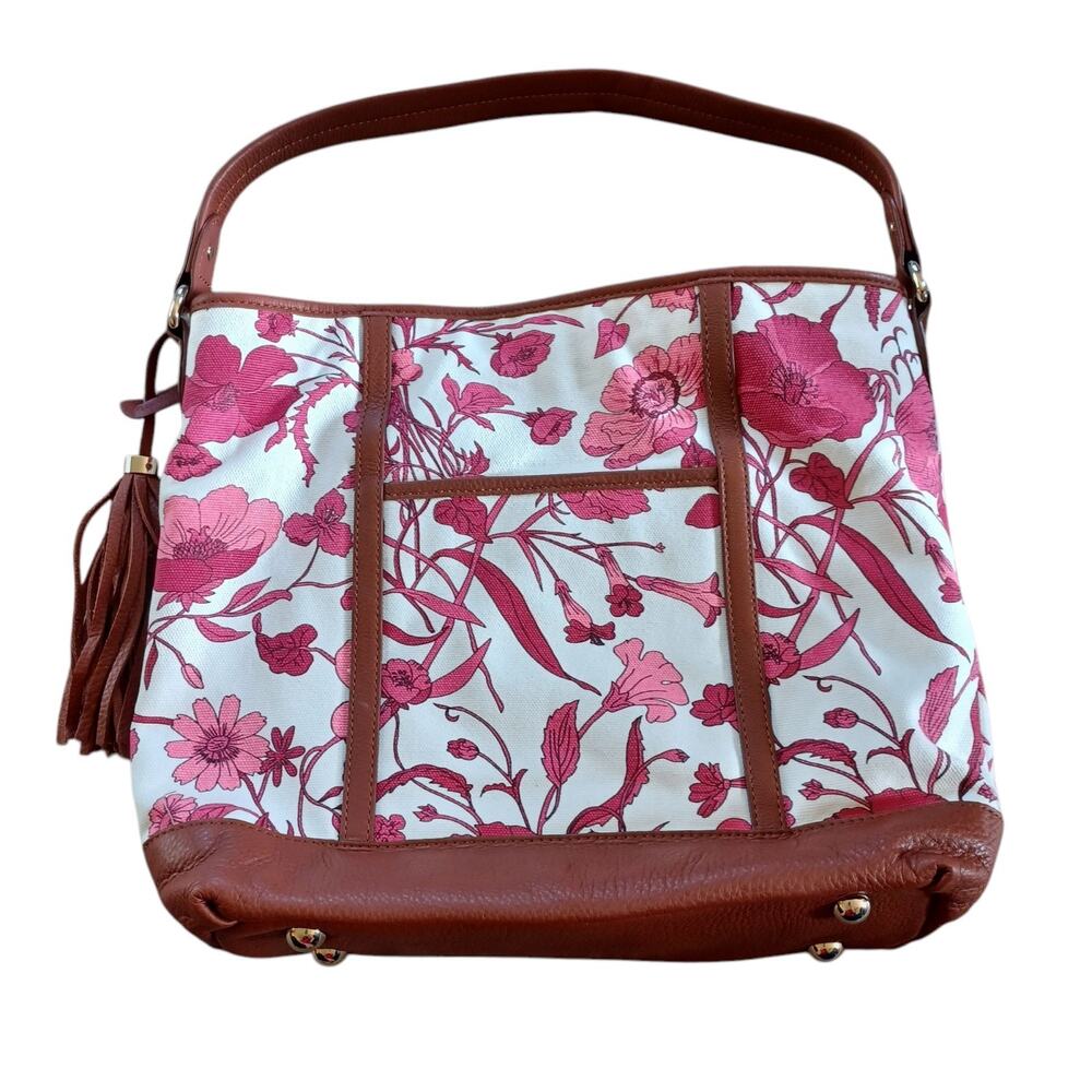 Isaac Mizrahi Pink Floral‎ Shoulder Bag - Picture 3 of 7